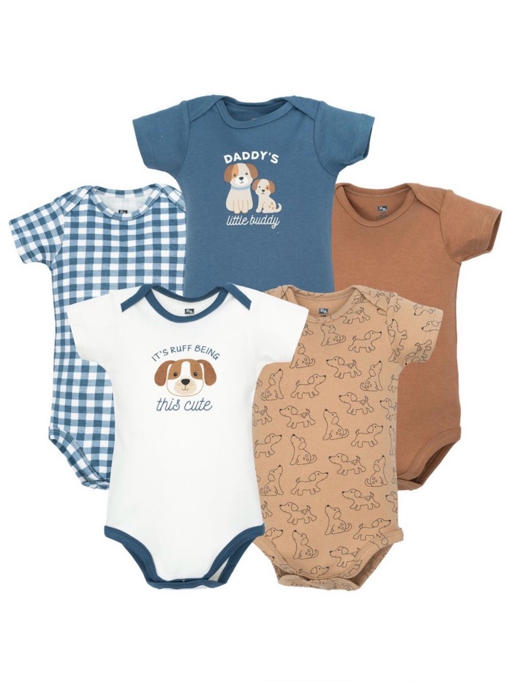 Brand New Set of 4 Hudson Baby Cotton Bodysuits 6-9 months